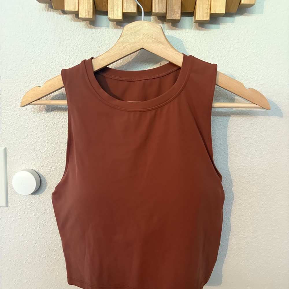 Sleeveless Brown Crop Top